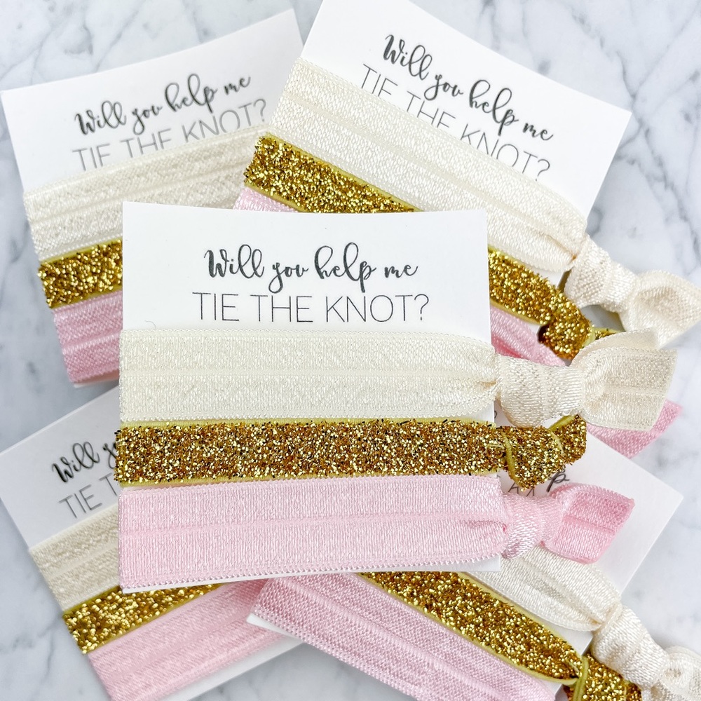 Bridesmaid Hair Tie Favors (5 Sets) - Picture 1 of 4